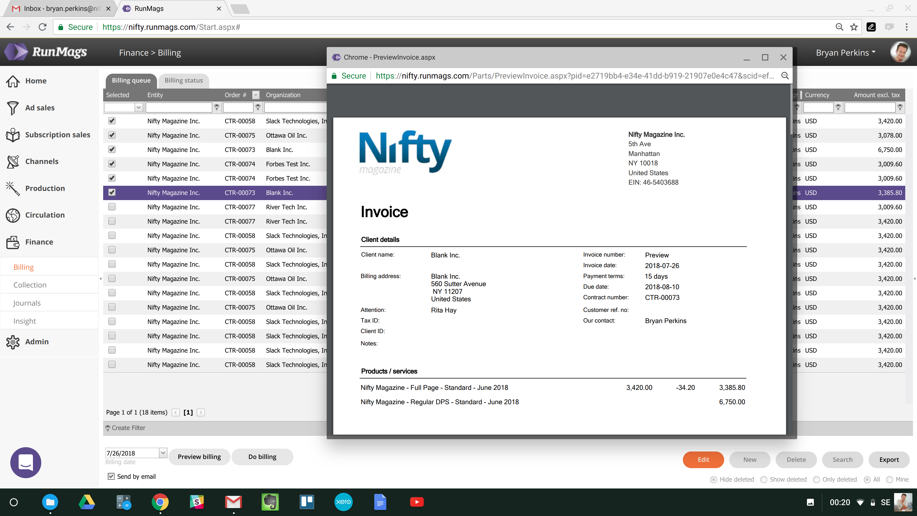 Two-way syncronization of invoices with Quickbooks