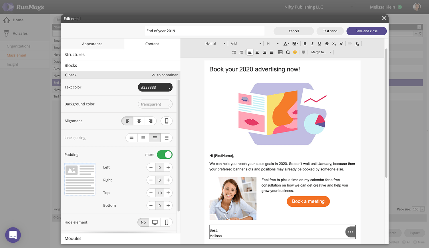 End-of-year advertising sales